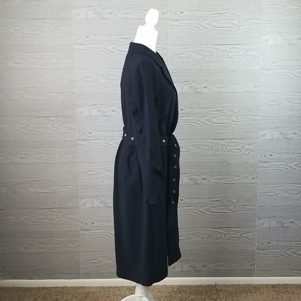 ZARA // ltd ed blogger fave ruffle detail metal grommet belt trench coat - Picture 14 of 16